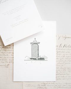 a Lettre Kalligrafie illustraties trouwlocaties Bruiloft uitnodigingen Amsterdam A'Dam Toren The Loft