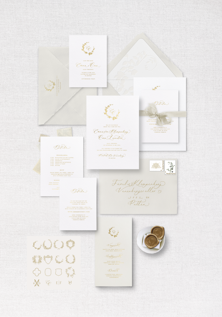 La Lettre Collection Monogramme Semi-Custom huwelijks bruiloft trouw uitnodigingen wedding invites