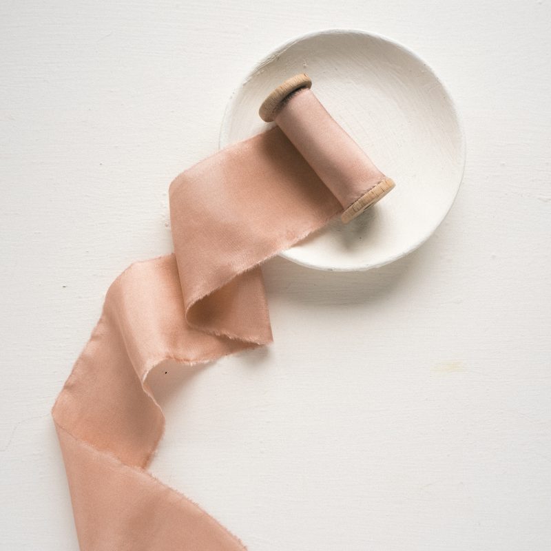 La Lettre Rose Gold Lint atelier handgemaakte zijden linten hand dyed silk ribbon