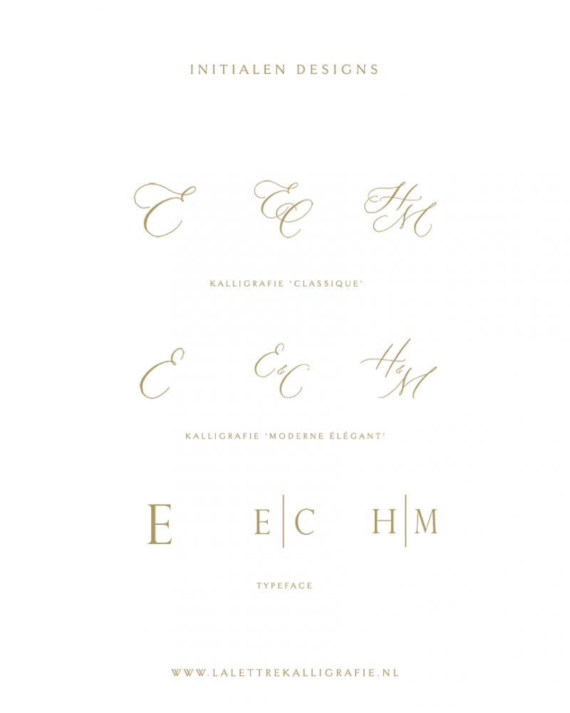 La Lettre Kalligrafie gepersonaliseerde Lakstempel lakzegel Initialen ontwerp bruidsparen trouwlogo