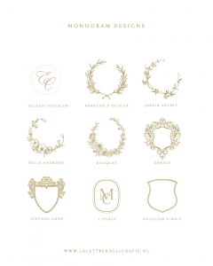 La Lettre Kalligrafie Lakstempel Lakzegel wedding monogram logo ontwerpdesigns trouwlogo bruidsparen